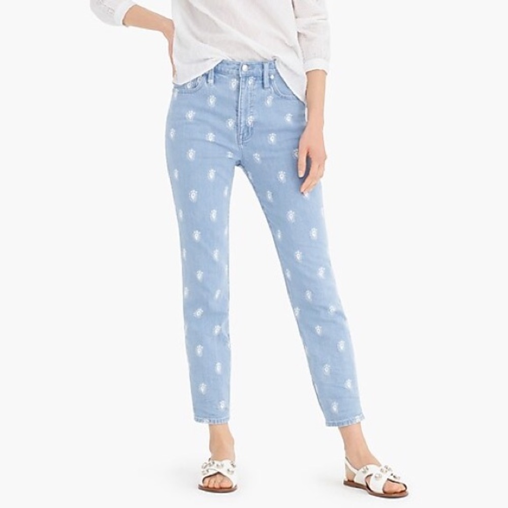 J. Crew Point Sur straight jean in little paislies